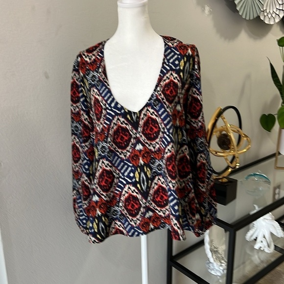 EXCELLENT CONDITION! lovers and friends long sleeve colorful blouse size M - Picture 1 of 12